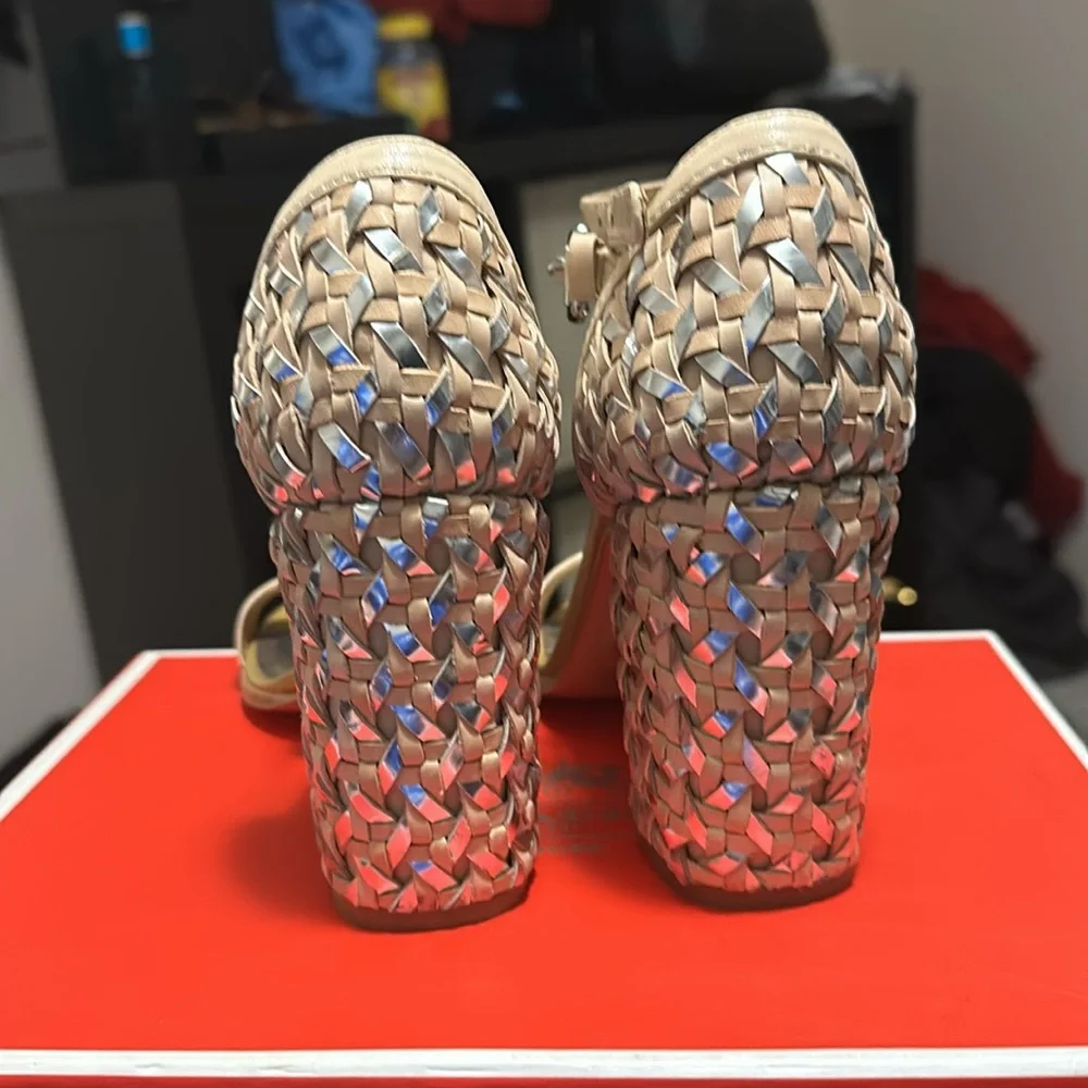 Coach Braided Block Heel Sandals
